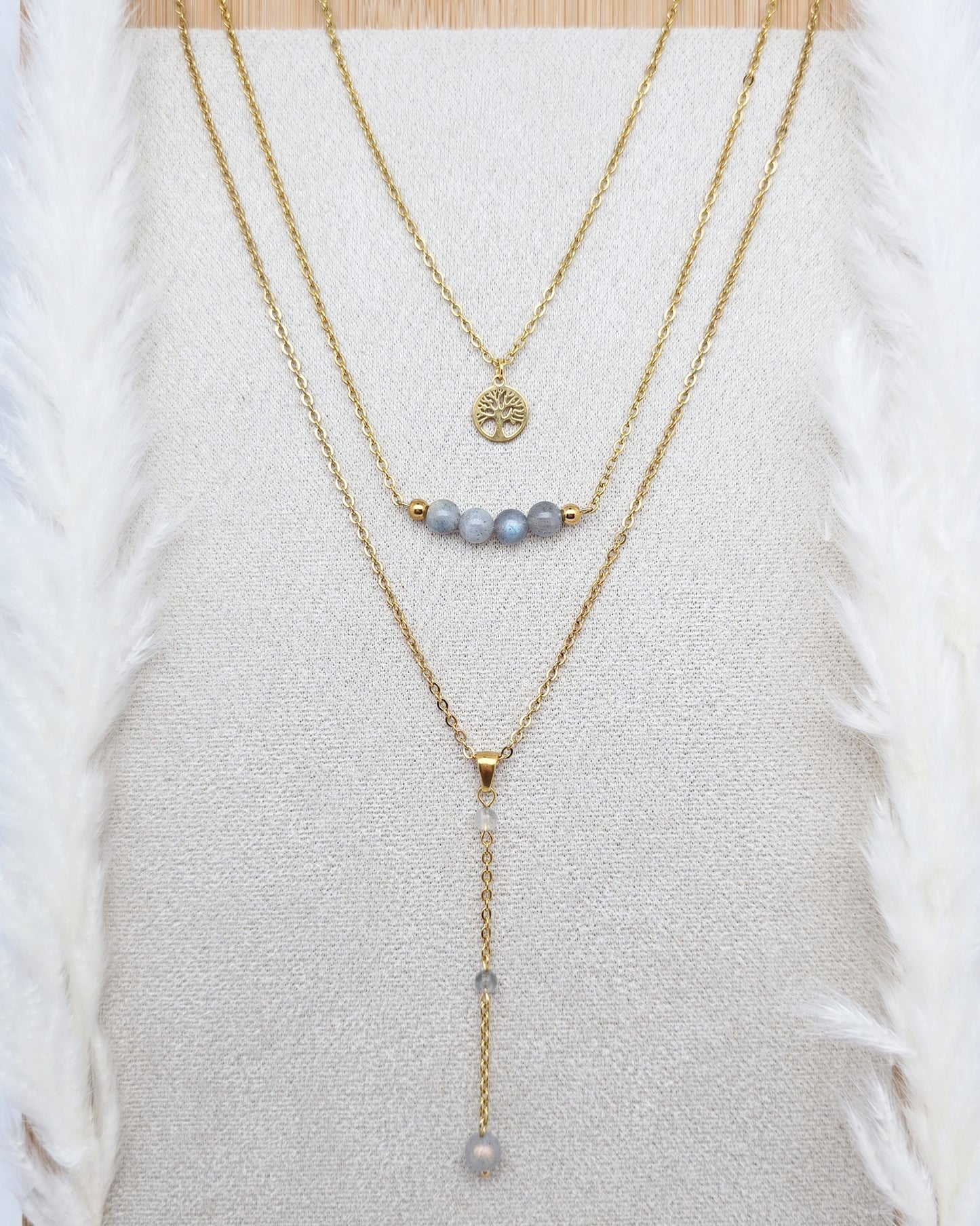 Collier NÉMÉSIS ~ 6 pierres disponibles 🌷 doré/argenté