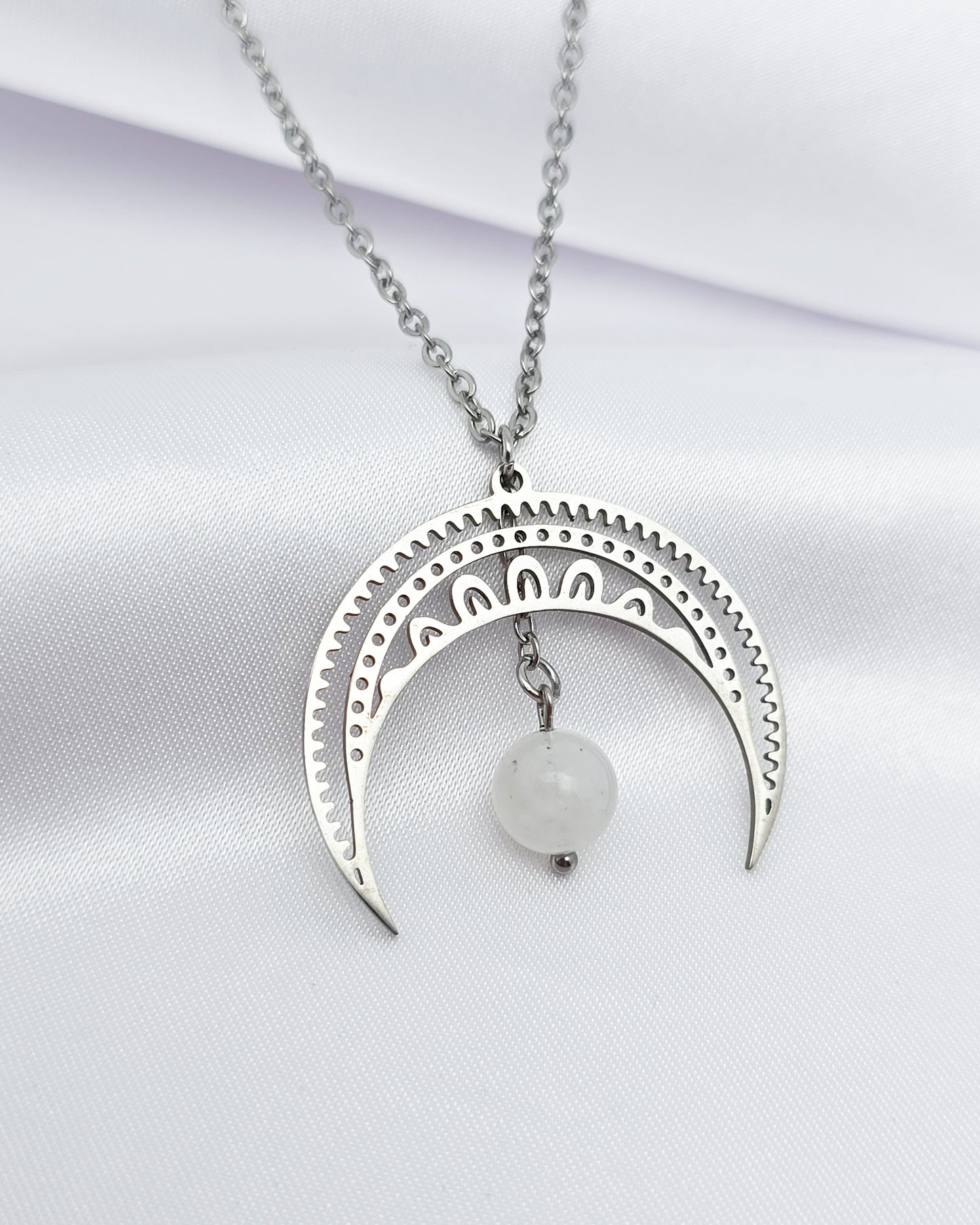 Collier LUNA ~ 4 pierres disponibles 🌷 doré/argenté