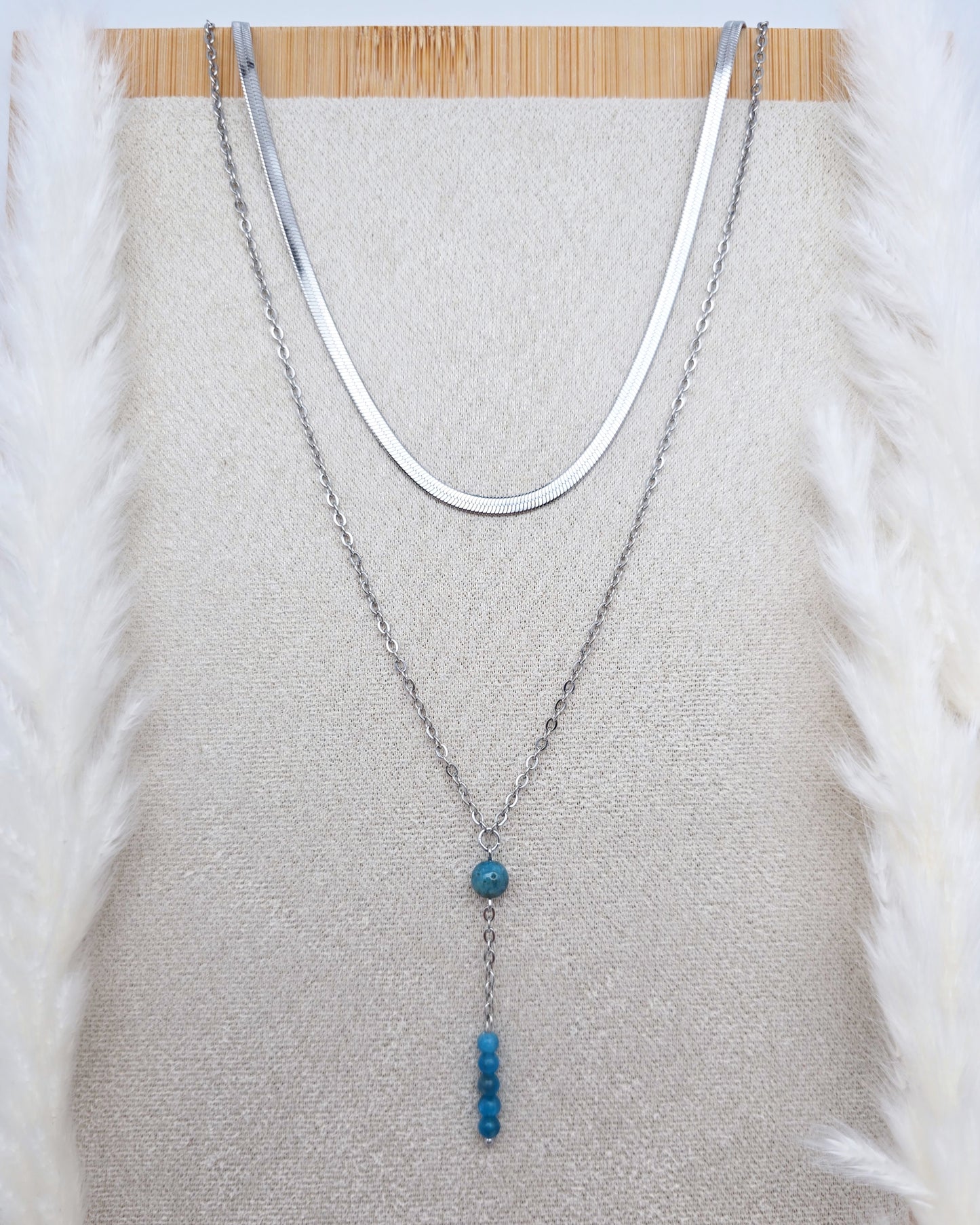 Collier DAPHNÉ ~ 3 pierres disponibles 🌷 doré/argenté