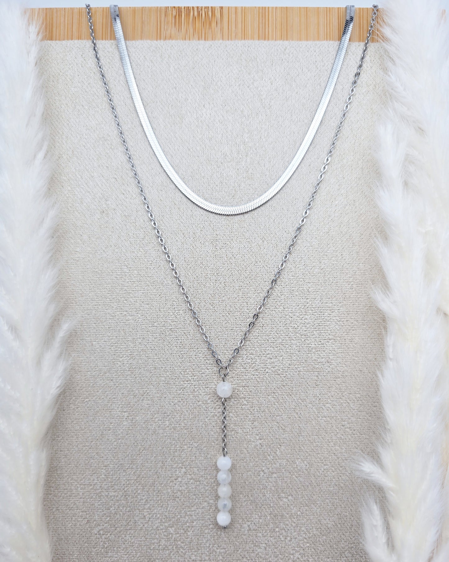 Collier DAPHNÉ ~ 3 pierres disponibles 🌷 doré/argenté