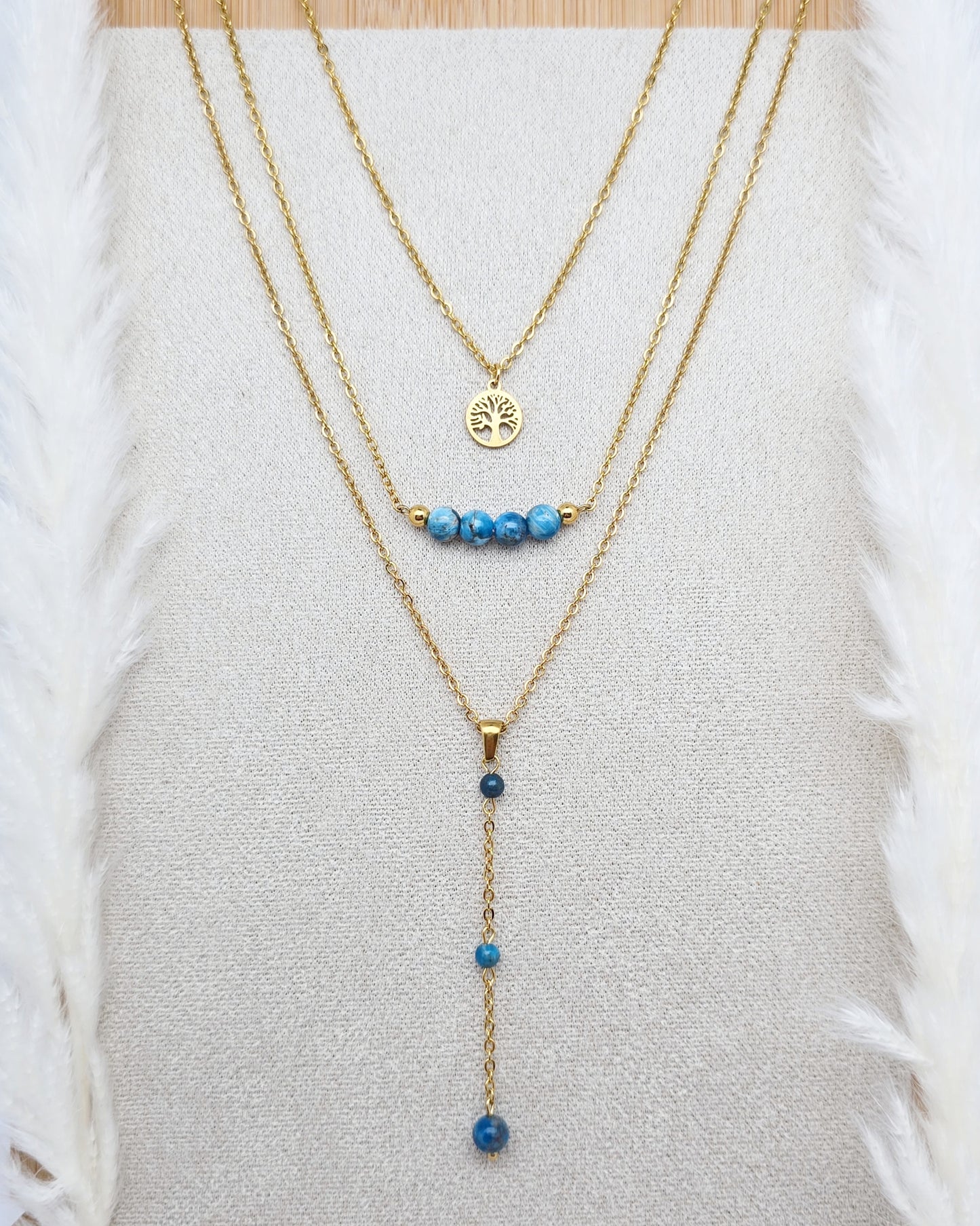 Collier NÉMÉSIS ~ 6 pierres disponibles 🌷 doré/argenté