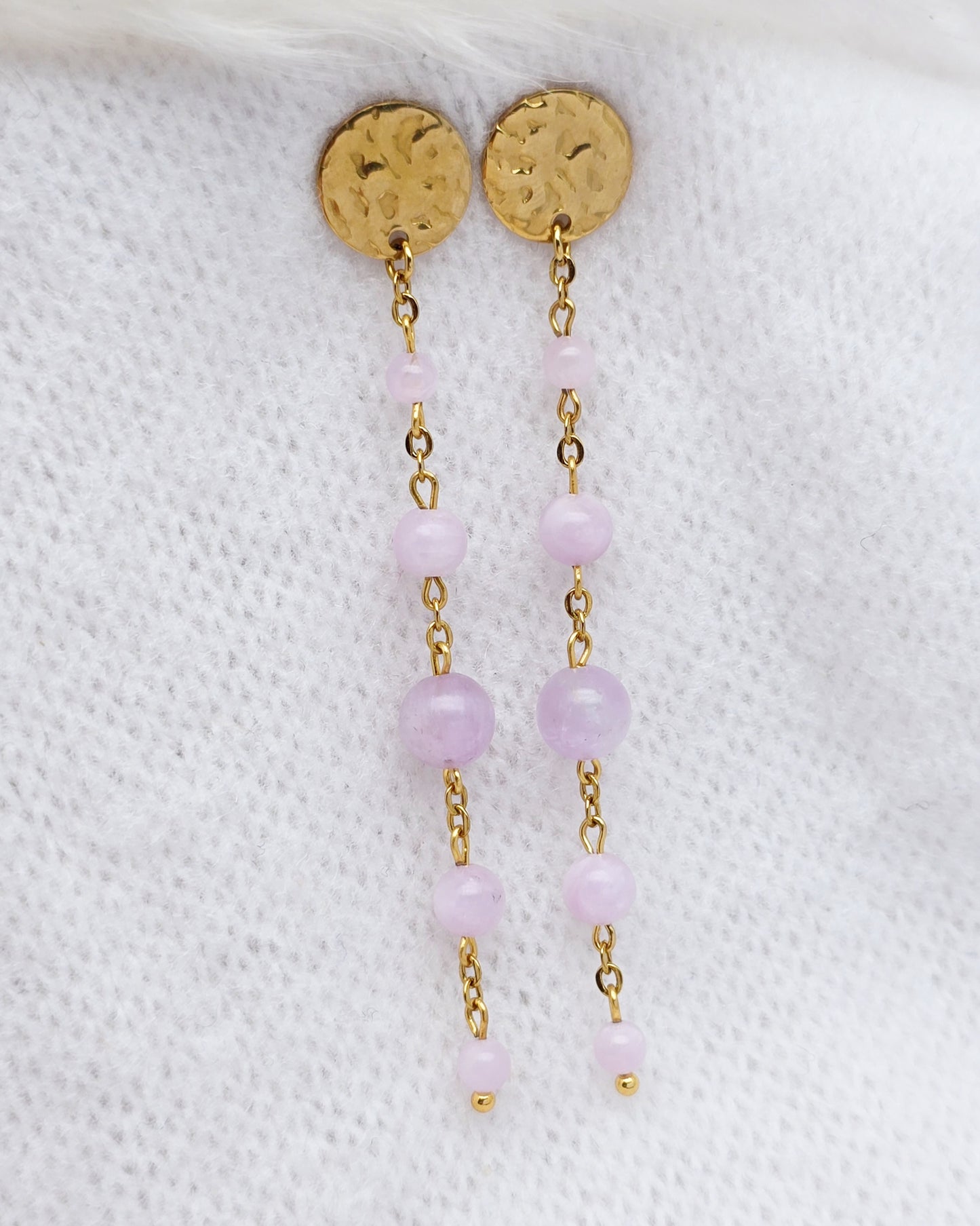 Boucles d'oreilles ATHENAÏS ~ 4 pierres disponibles 🌷 doré/argenté