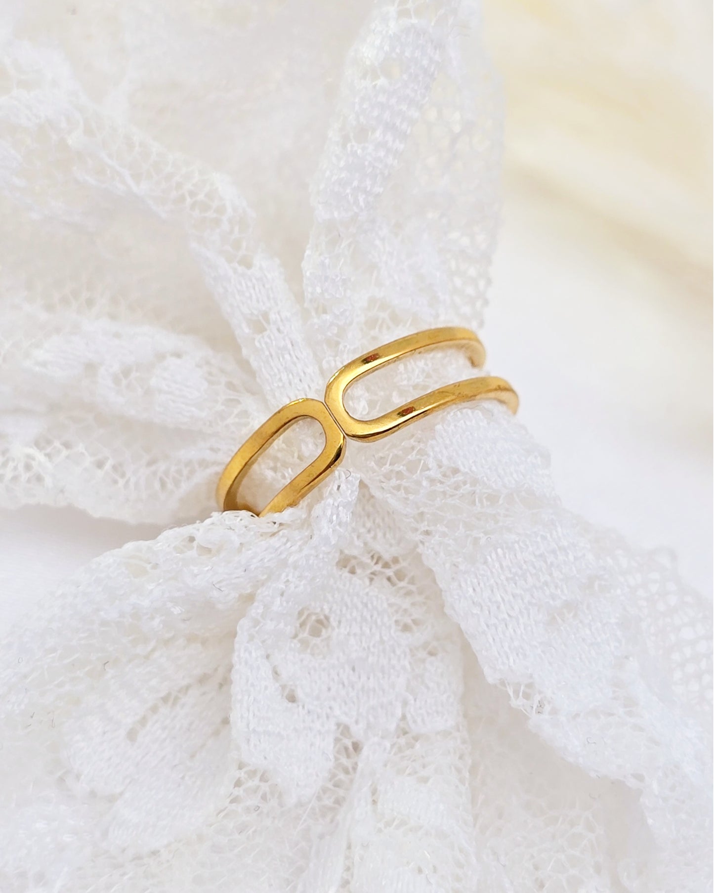 Bague MYREL ~ 2 pierres disponibles 🌷 doré/argenté