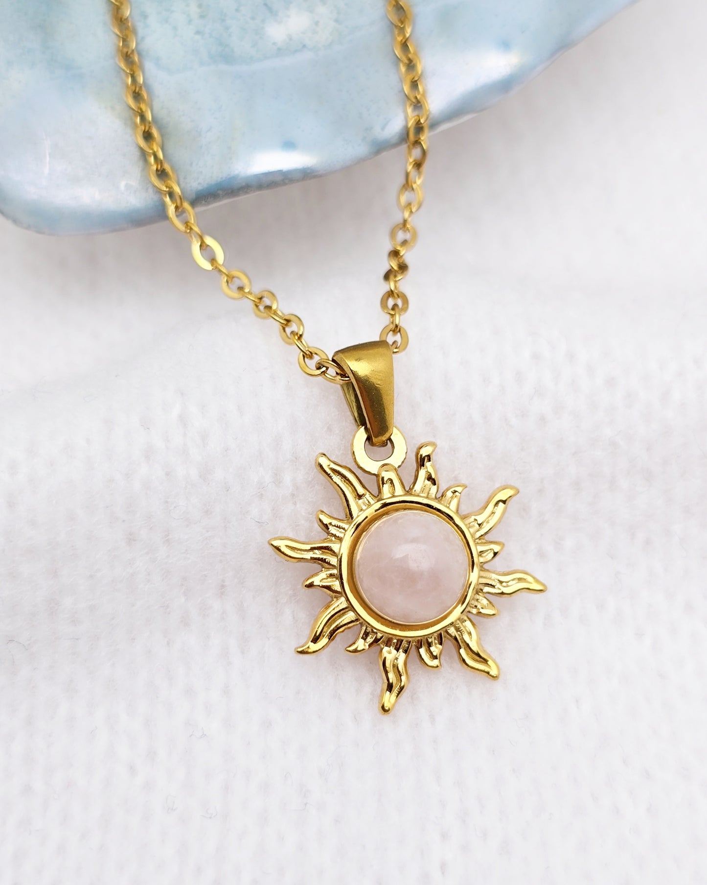 Collier SOLÉOR ~ 4 pierres disponibles 🌷 doré/argenté