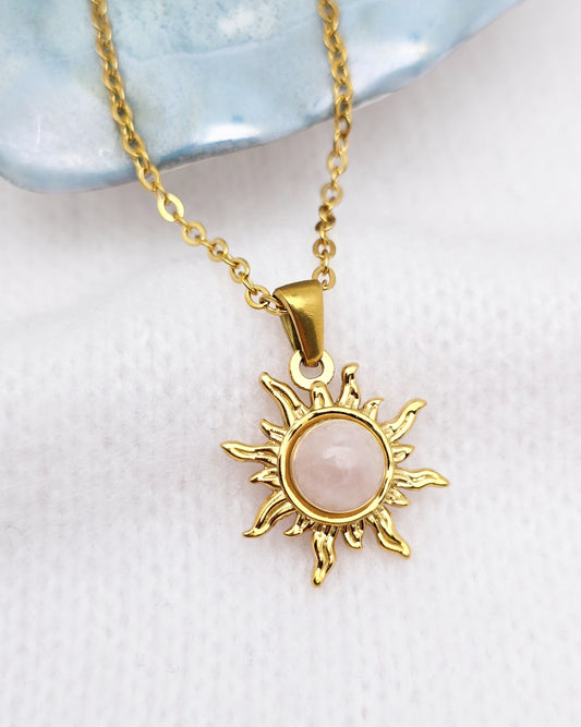 Collier SOLÉOR ~ 4 pierres disponibles 🌷 doré/argenté