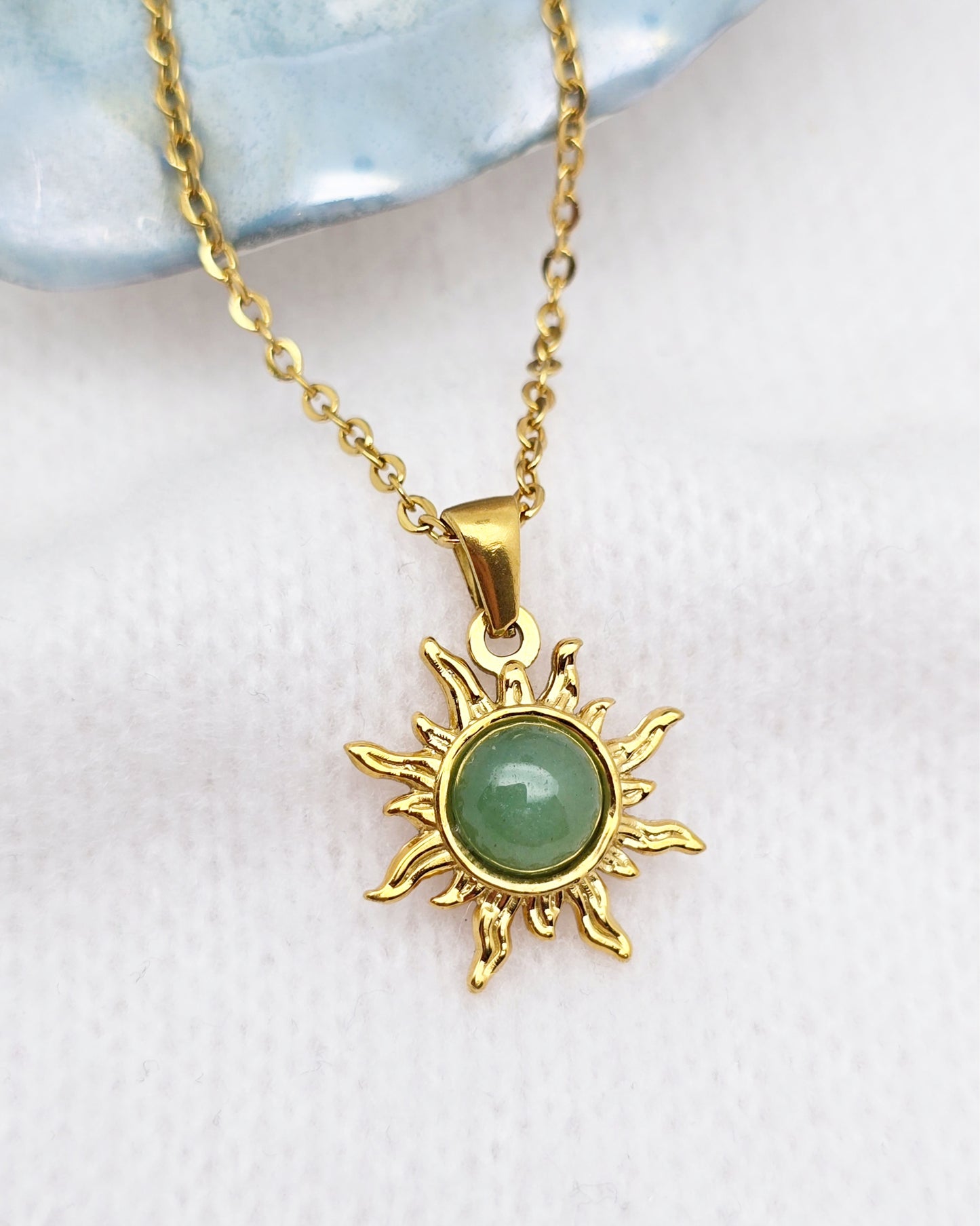 Collier SOLÉOR ~ 4 pierres disponibles 🌷 doré/argenté