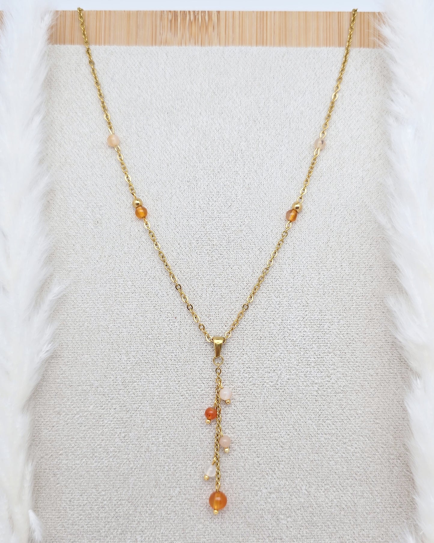 Collier APHRODITE ~ 3 pierres disponibles 🌷 doré/argenté