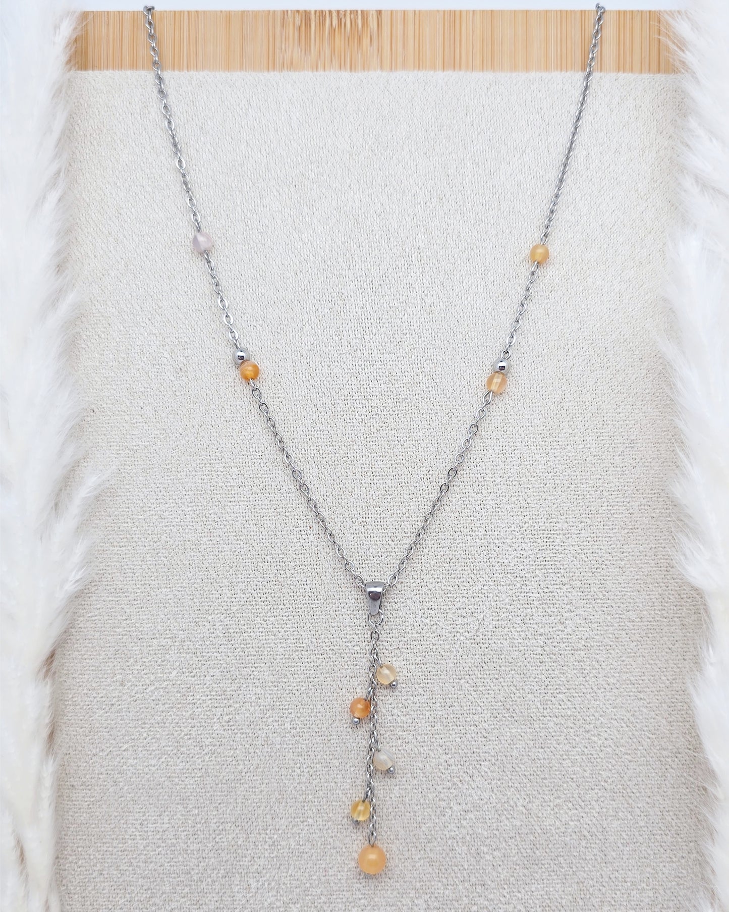 Collier APHRODITE ~ 3 pierres disponibles 🌷 doré/argenté