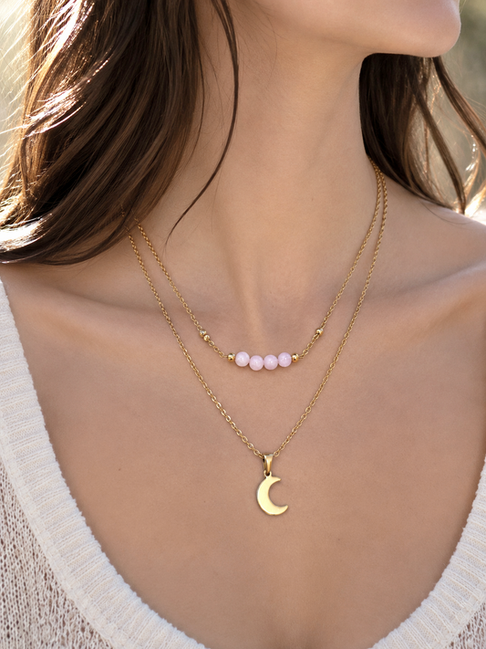 Collier MÉLIA ~ 8 pierres disponibles 🌷 doré/argenté