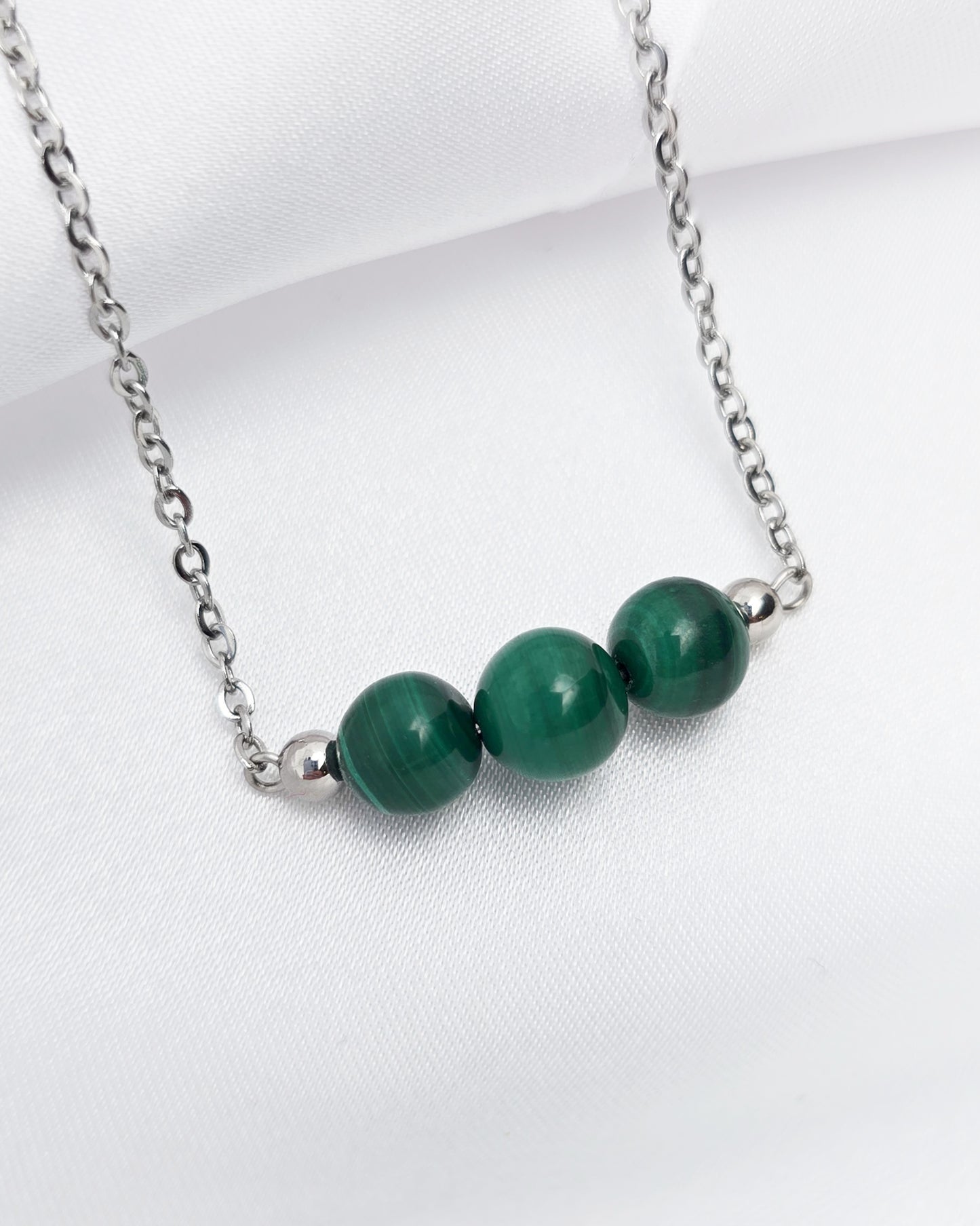 Collier ANTHÉA ~ 6 pierres disponibles 🌷 doré/argenté