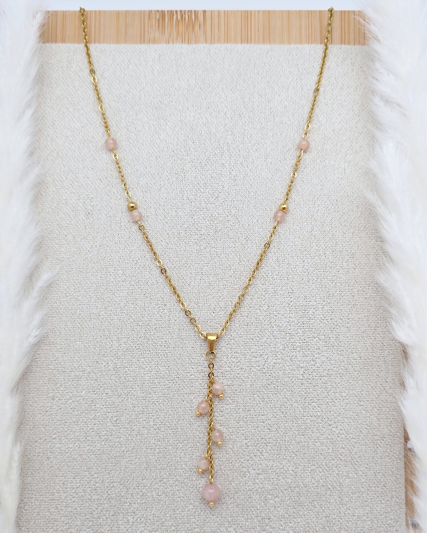 Collier APHRODITE ~ 3 pierres disponibles 🌷 doré/argenté