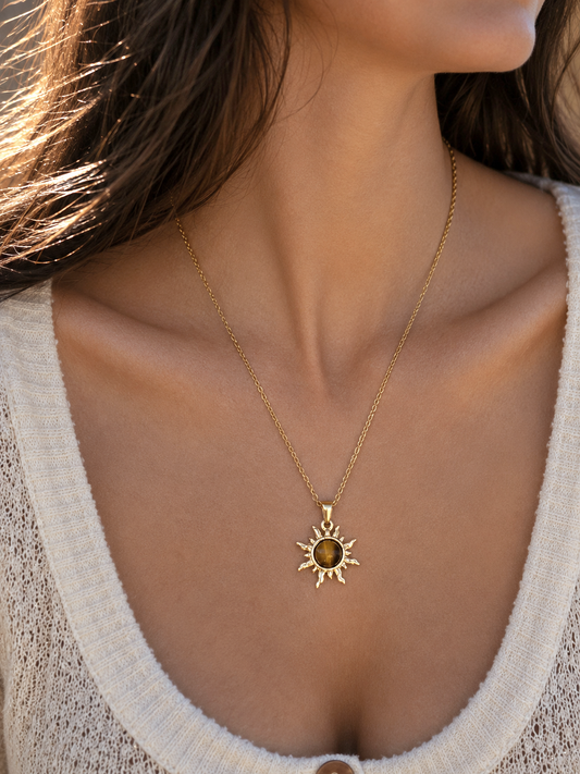 Collier SOLÉOR ~ 4 pierres disponibles 🌷 doré/argenté