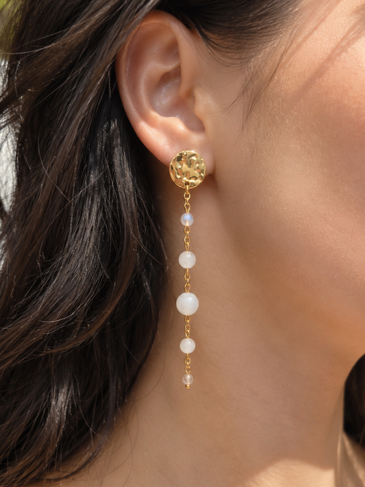 Boucles d'oreilles ATHENAÏS ~ 4 pierres disponibles 🌷 doré/argenté