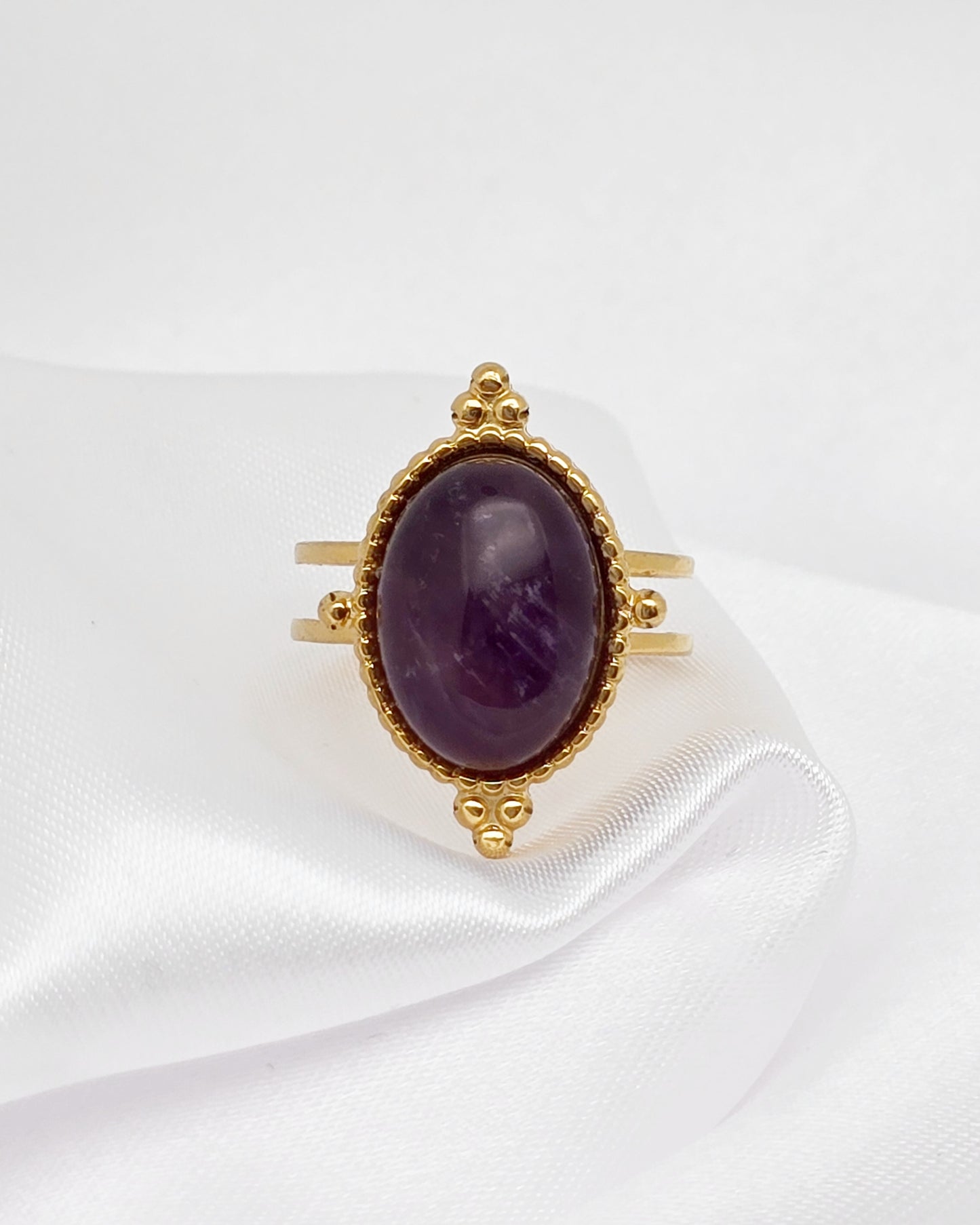 Bague AURALIS ~ 3 pierres disponibles 🌷 doré/argenté