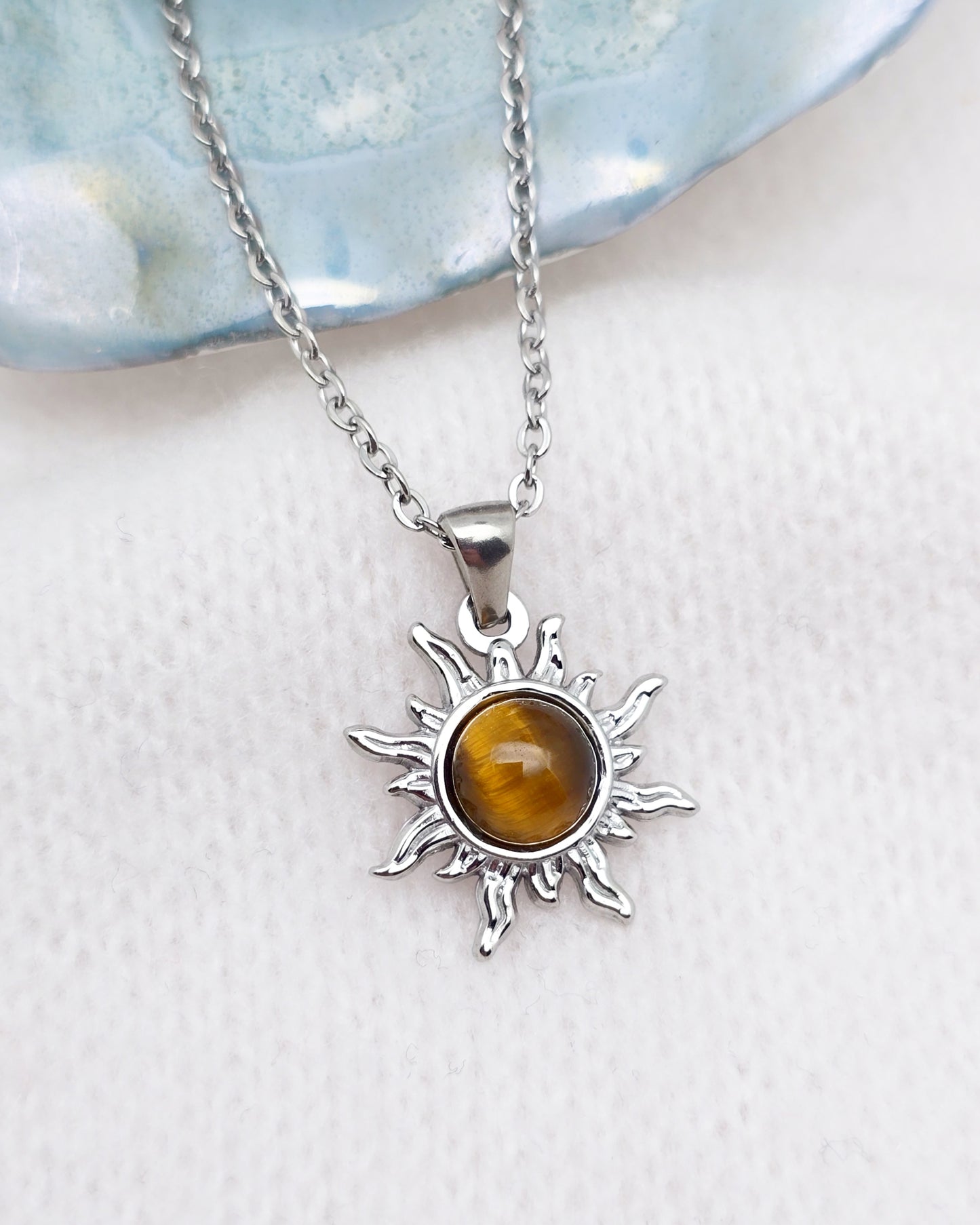 Collier SOLÉOR ~ 4 pierres disponibles 🌷 doré/argenté