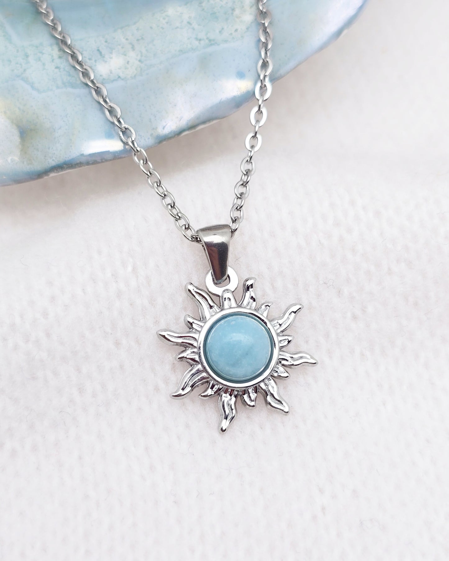 Collier SOLÉOR ~ 4 pierres disponibles 🌷 doré/argenté