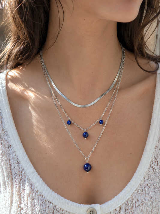 Collier DANAÉ ~ 3 pierres disponibles 🌷 doré/argenté