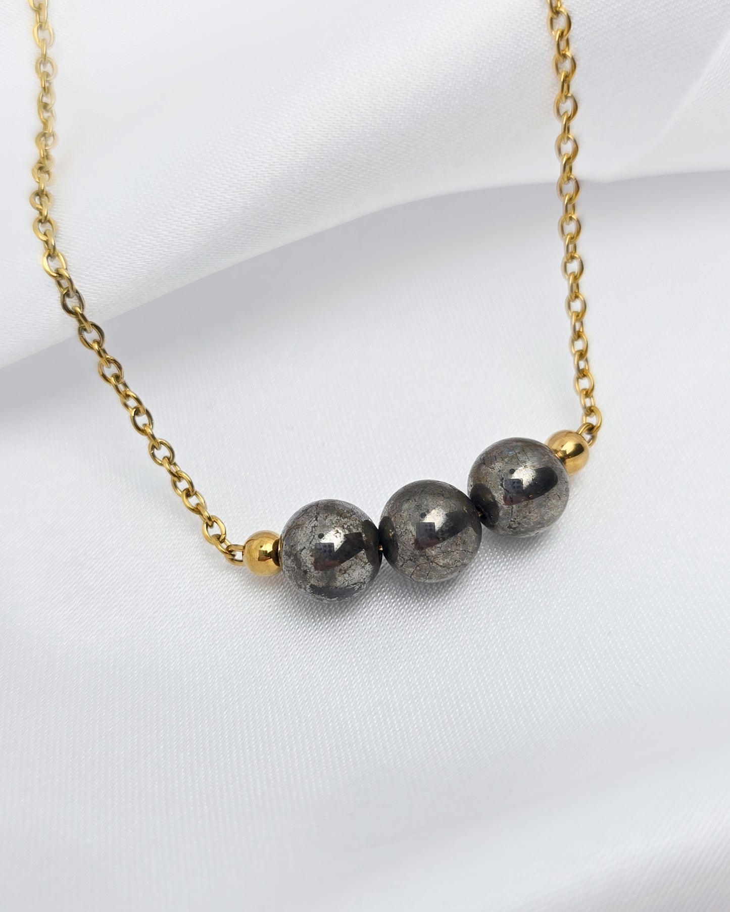 Collier ANTHÉA ~ 6 pierres disponibles 🌷 doré/argenté