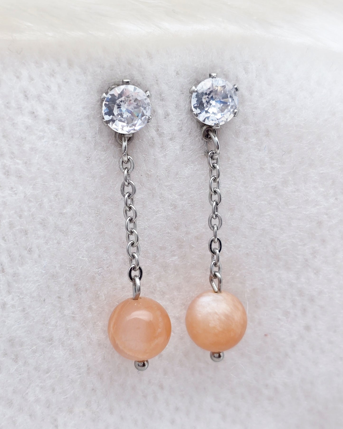 Boucles d'oreilles ALEXANDRA ~ 6 pierres disponibles 🌷 doré/argenté