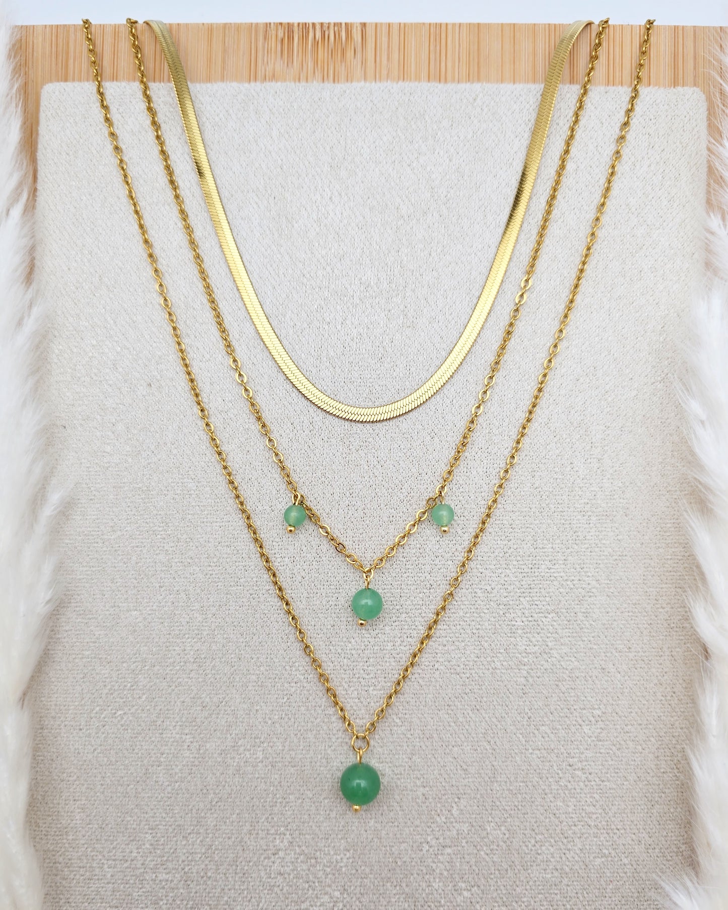 Collier DANAÉ ~ 3 pierres disponibles 🌷 doré/argenté