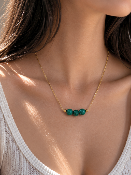 Collier ANTHÉA ~ 6 pierres disponibles 🌷 doré/argenté