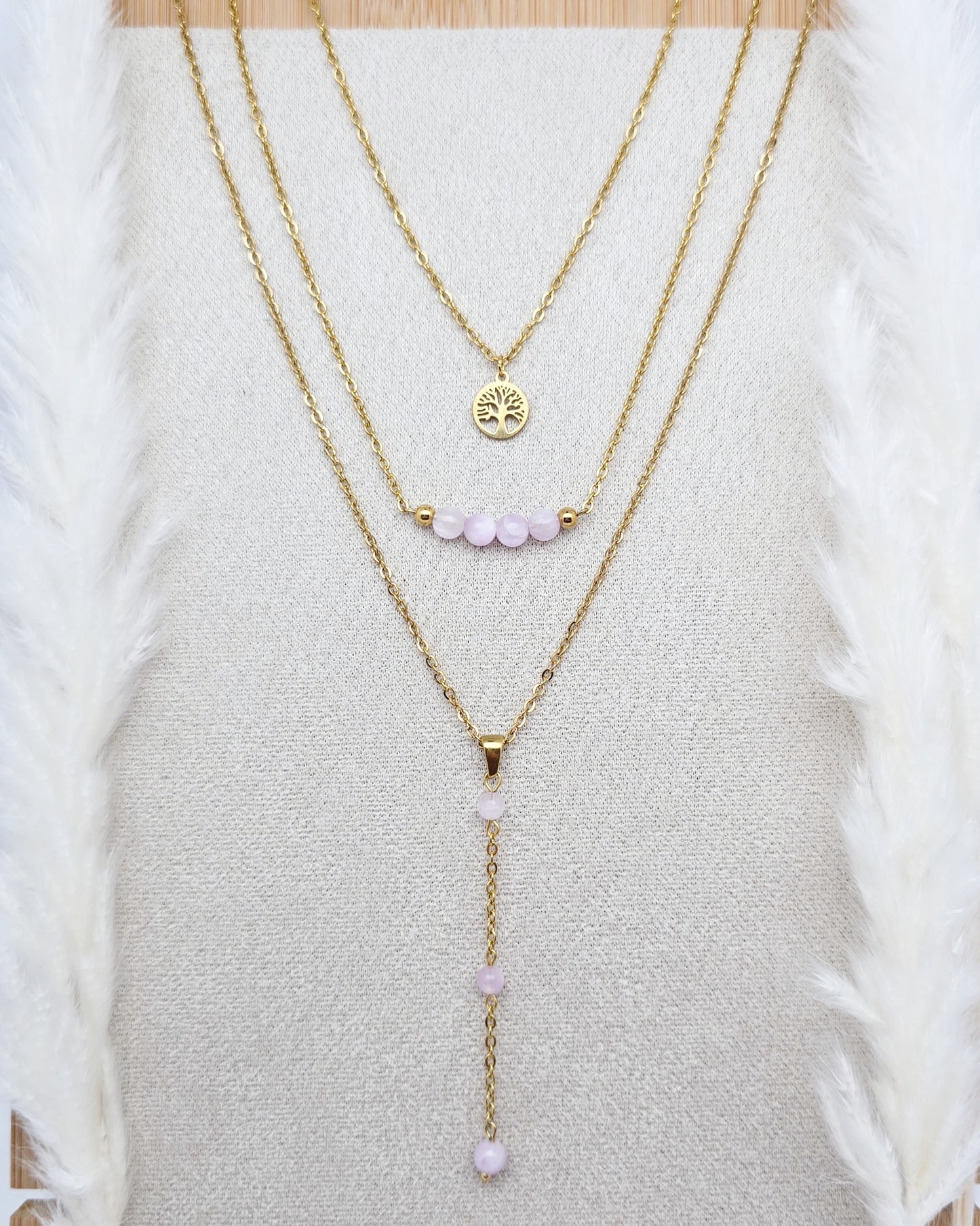 Collier NÉMÉSIS ~ 6 pierres disponibles 🌷 doré/argenté