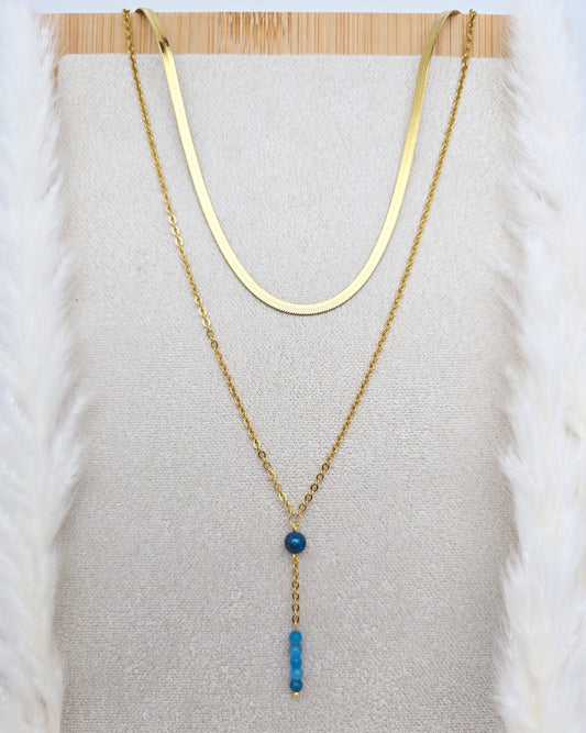 Collier DAPHNÉ ~ 3 pierres disponibles 🌷 doré/argenté