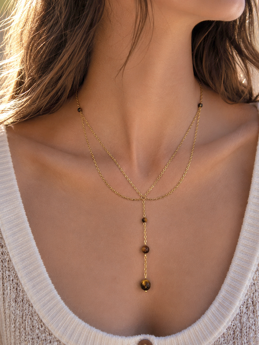 Collier GAÏA ~ 5 pierres disponibles 🌷 doré/argenté ,