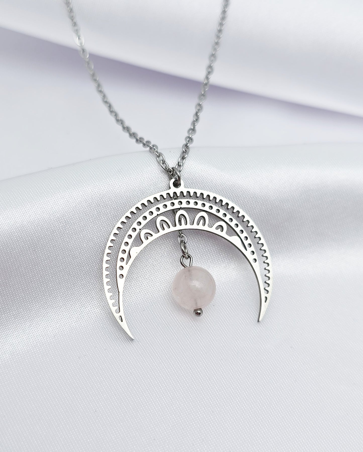 Collier LUNA ~ 4 pierres disponibles 🌷 doré/argenté