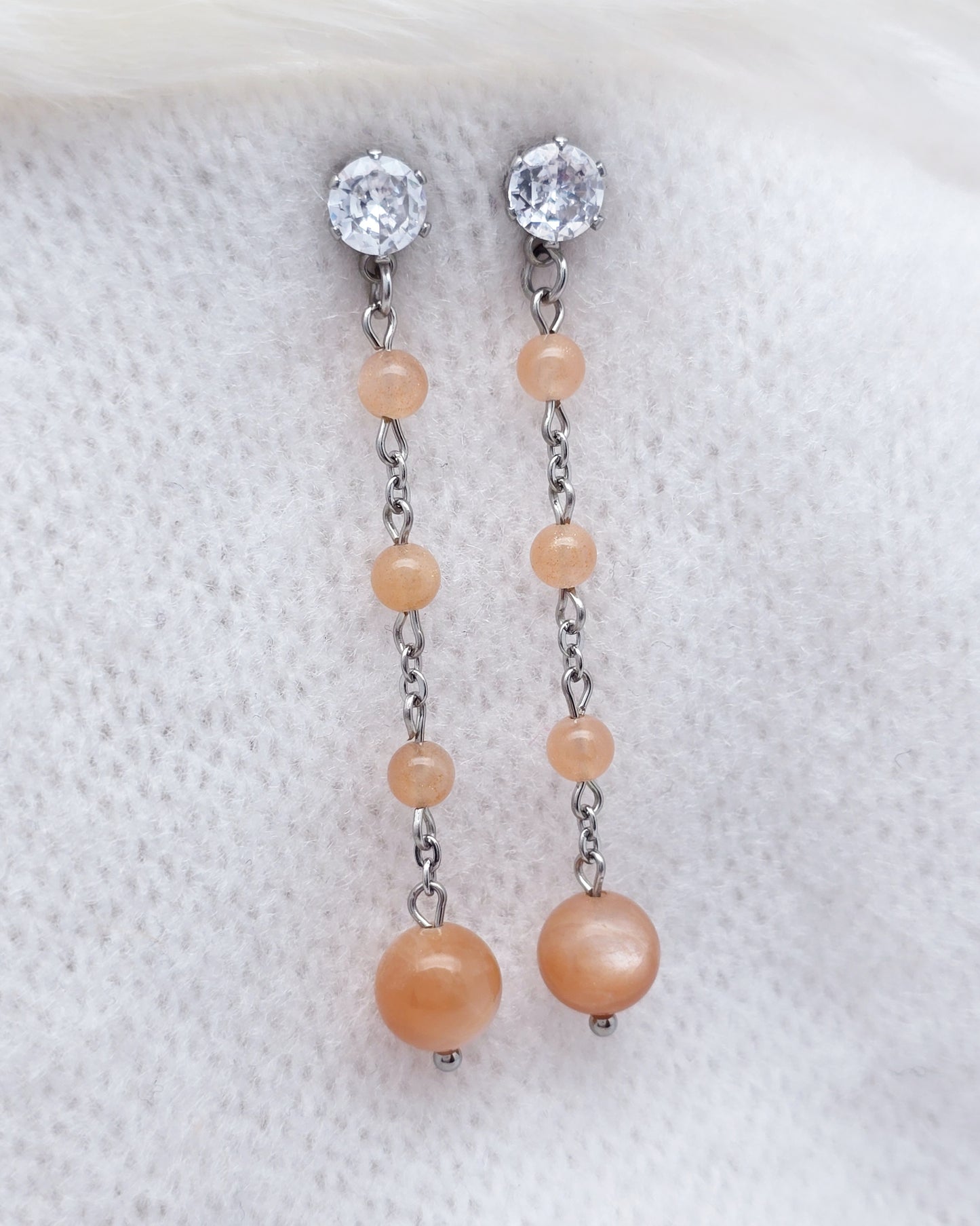 Boucles d'oreilles EURYDICE ~ 6 pierres disponibles 🌷 doré/argenté