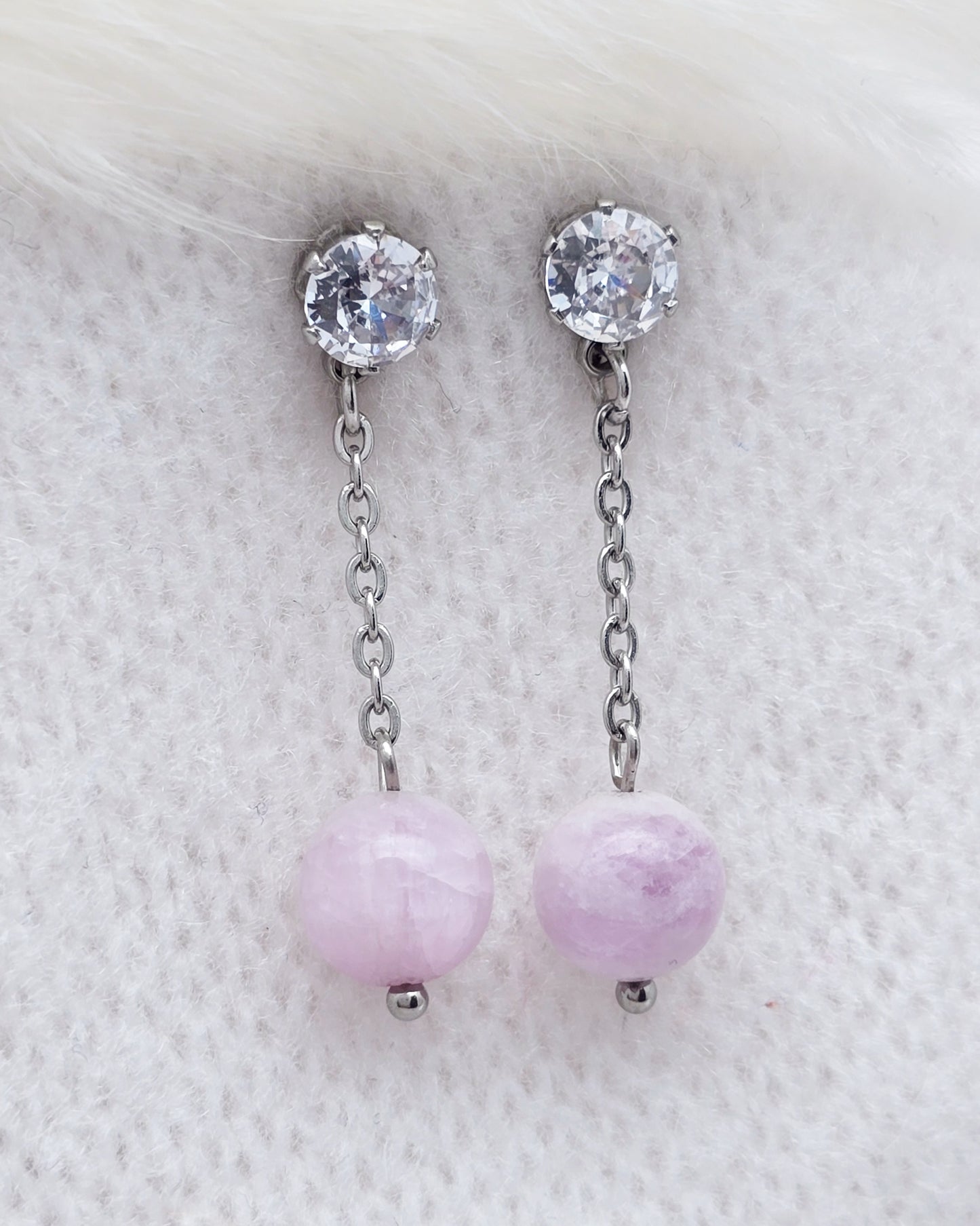 Boucles d'oreilles ALEXANDRA ~ 6 pierres disponibles 🌷 doré/argenté