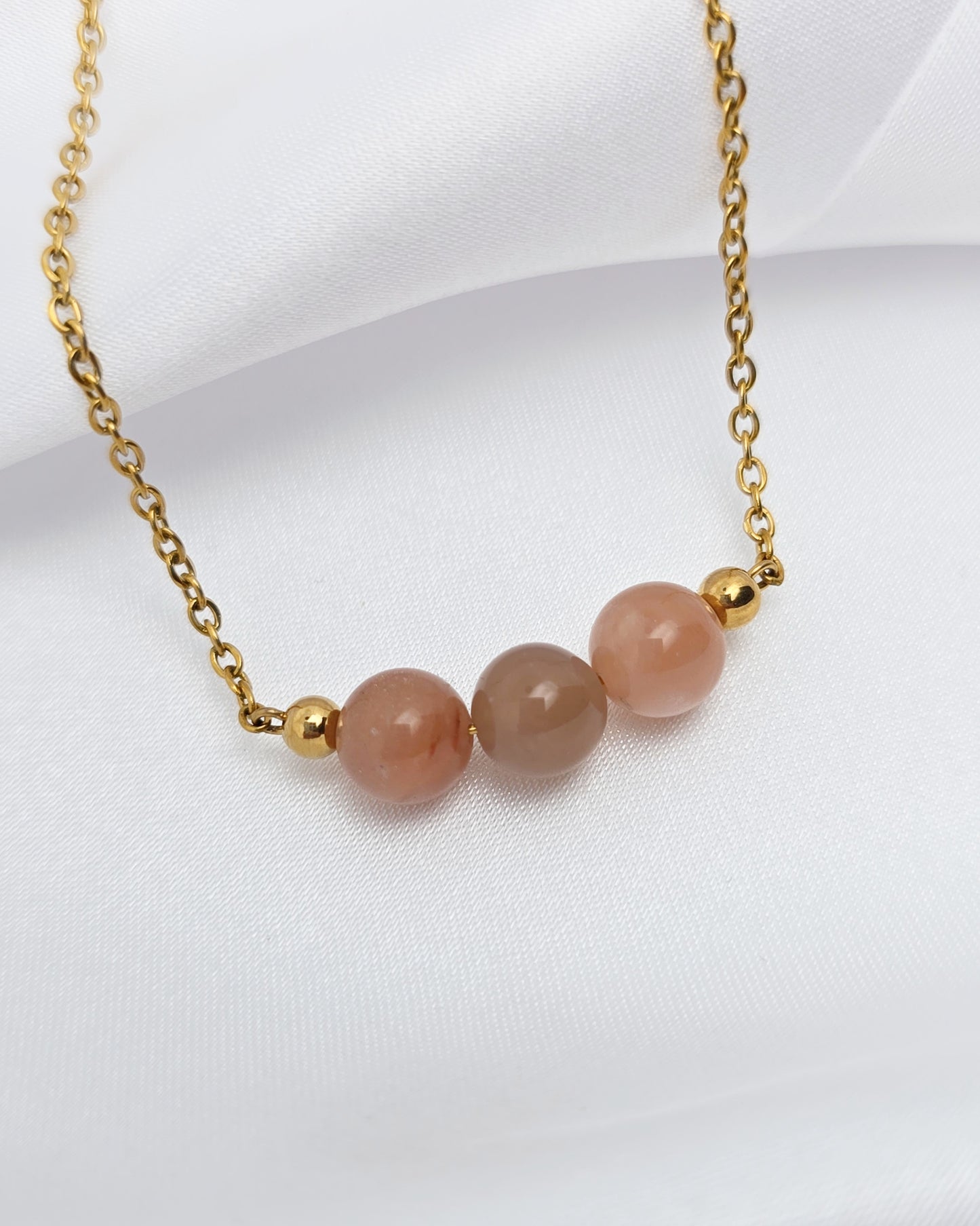 Collier ANTHÉA ~ 6 pierres disponibles 🌷 doré/argenté