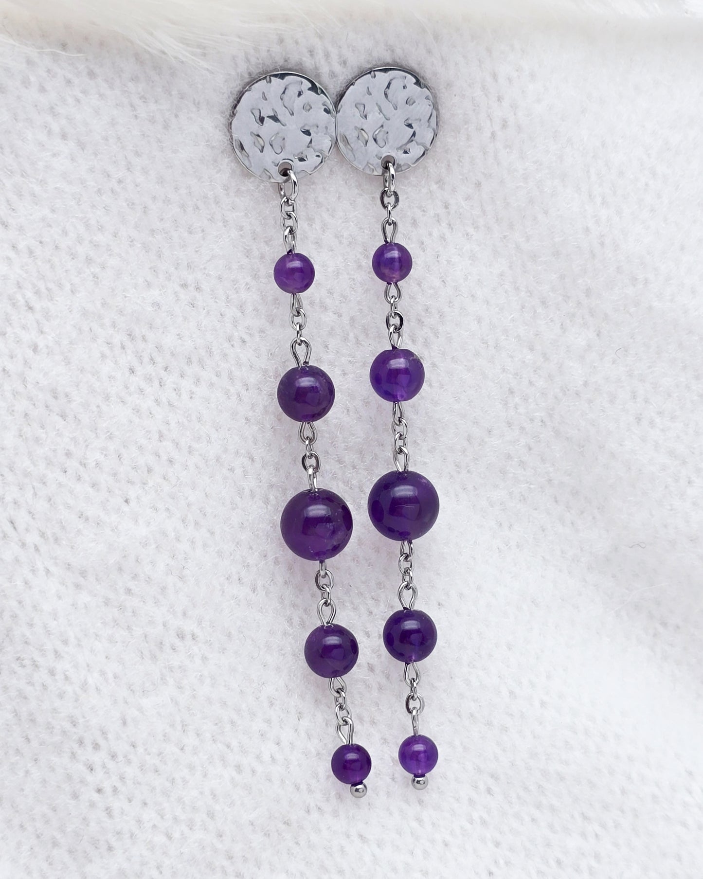 Boucles d'oreilles ATHENAÏS ~ 4 pierres disponibles 🌷 doré/argenté