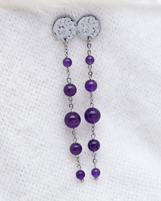 Boucles d'oreilles ATHENAÏS ~ 4 pierres disponibles 🌷 doré/argenté