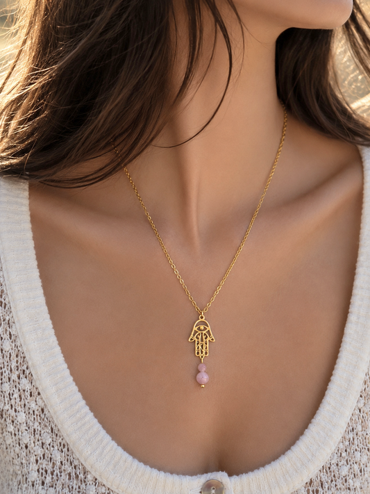Collier SAFIEL ~ 3 pierres disponibles 🌷 doré/argenté
