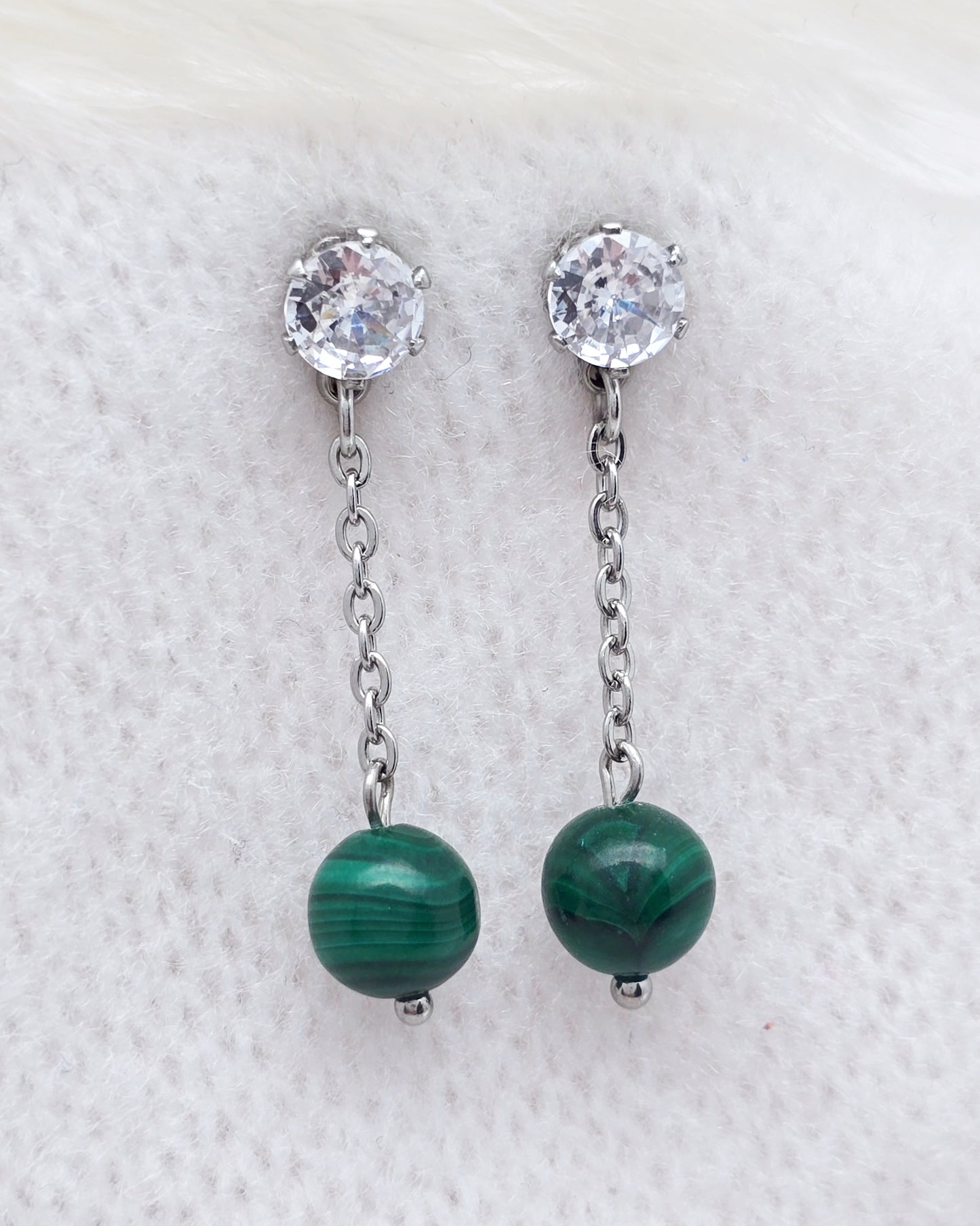 Boucles d'oreilles ALEXANDRA ~ 6 pierres disponibles 🌷 doré/argenté