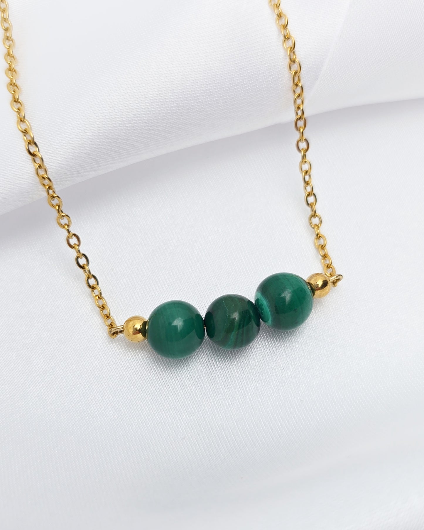 Collier ANTHÉA ~ 6 pierres disponibles 🌷 doré/argenté