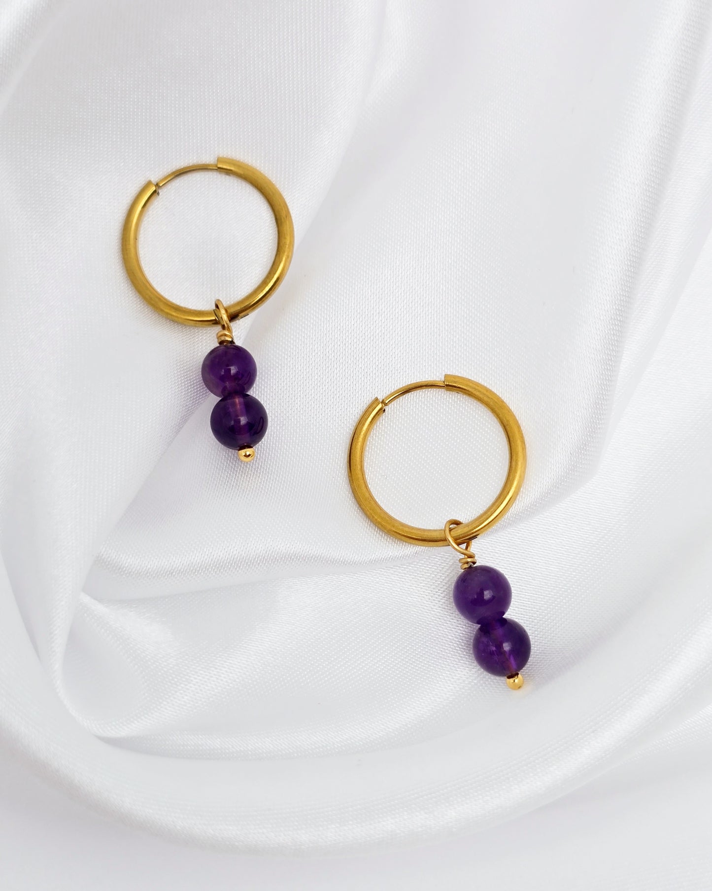 Boucles d'oreilles CASSANDRA ~ 13 pierres disponibles 🌷 doré/argenté