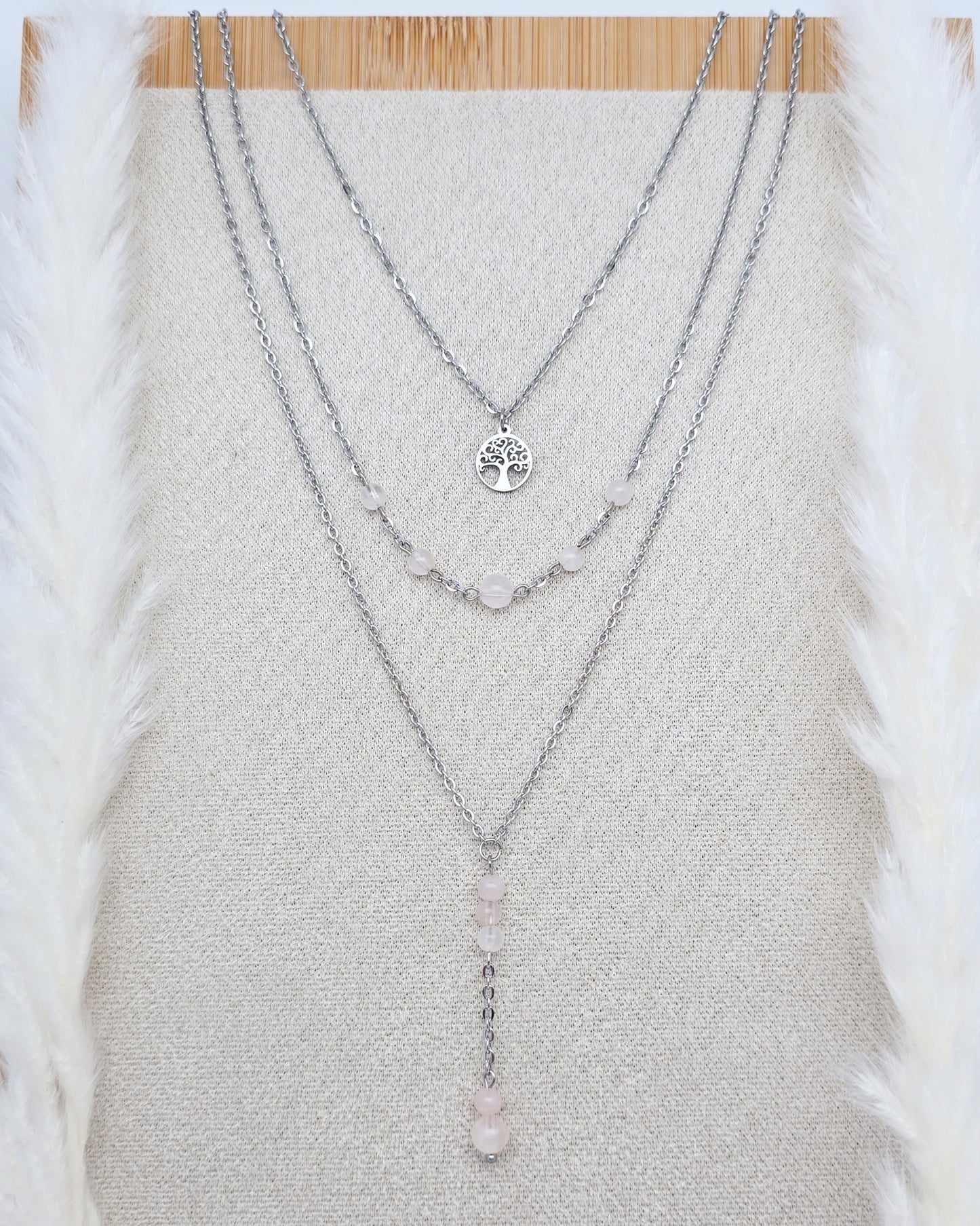 Collier CALLYOPE ~ 5 pierres disponibles 🌷 doré/argenté