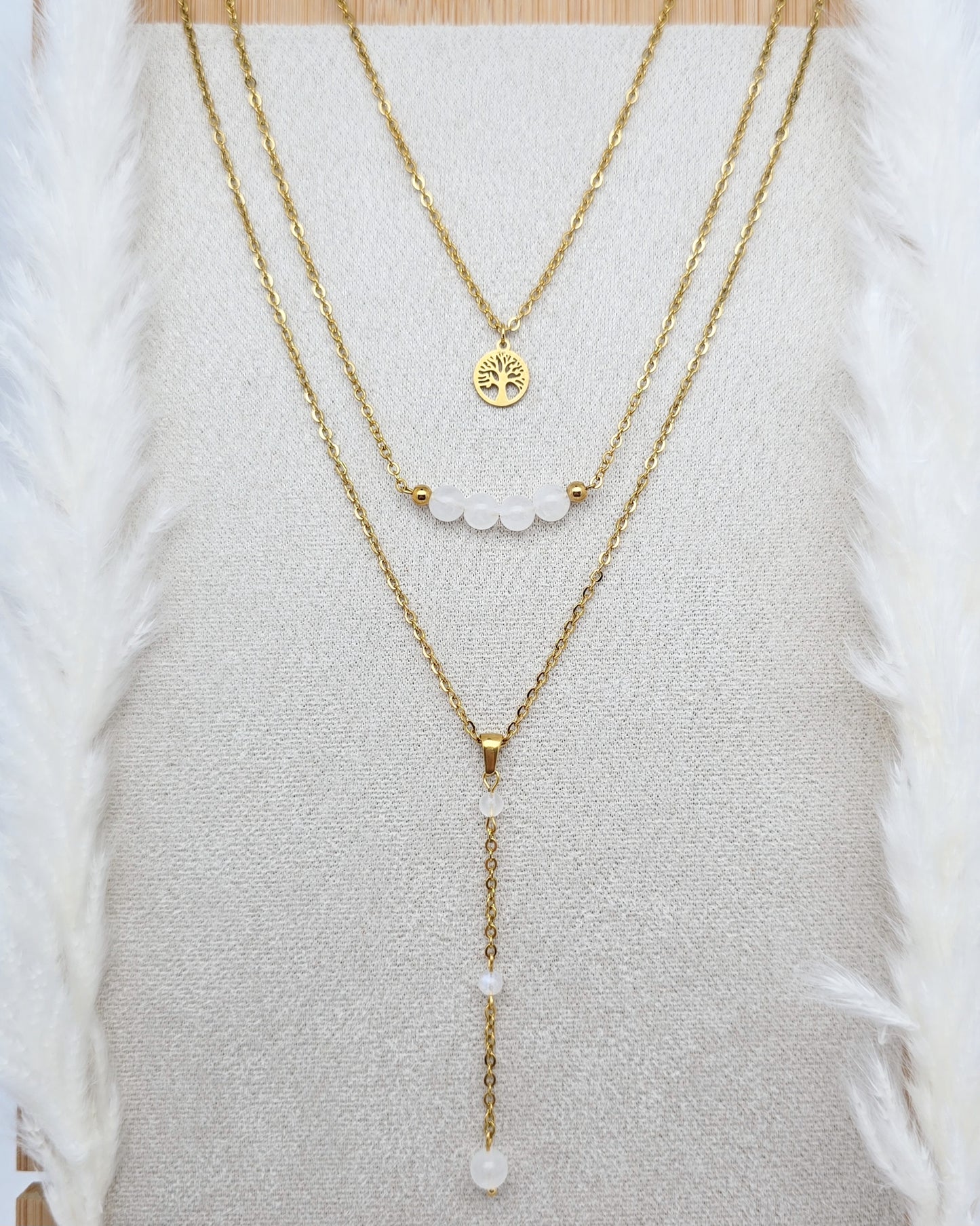 Collier NÉMÉSIS ~ 6 pierres disponibles 🌷 doré/argenté