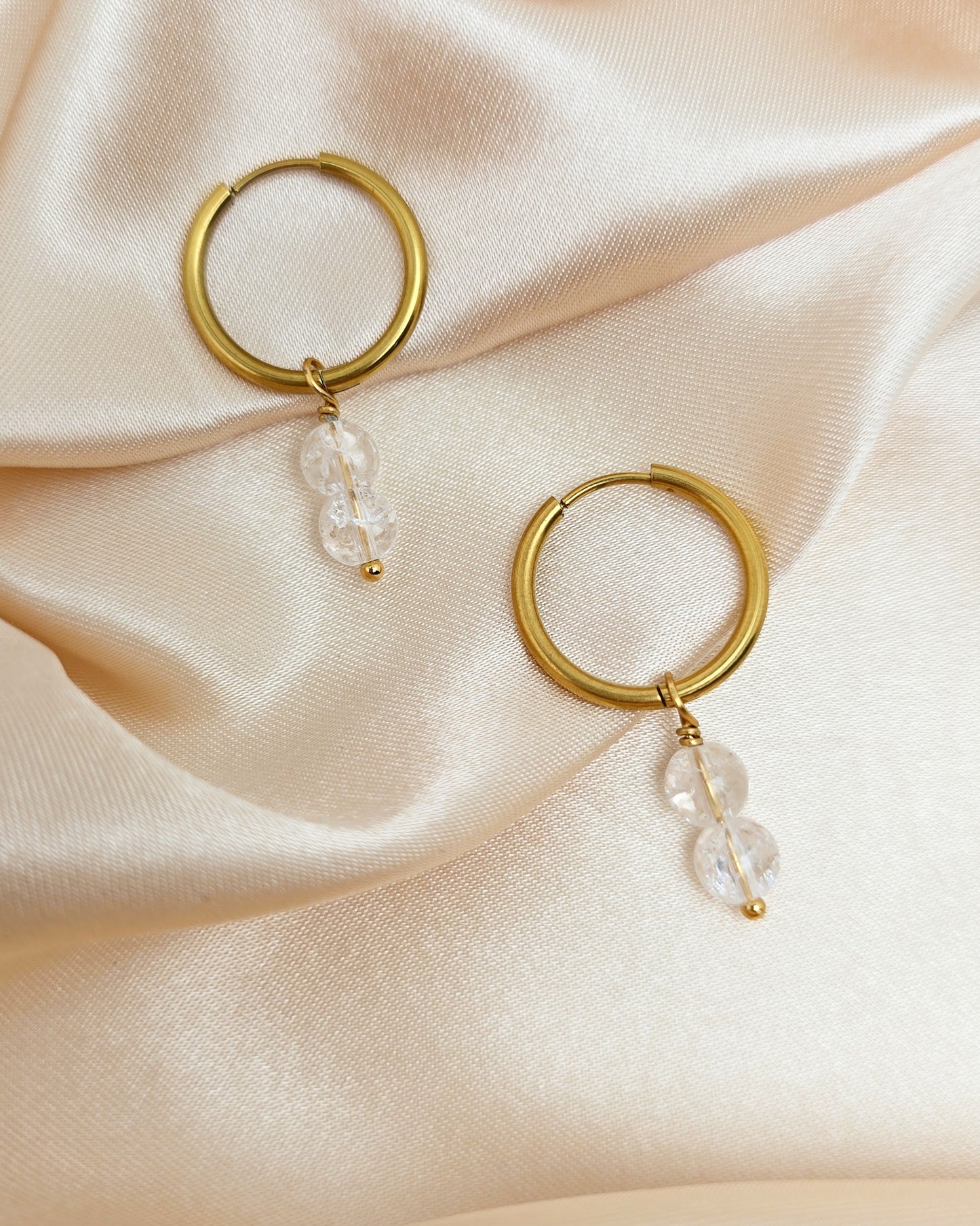 Boucles d'oreilles CASSANDRA ~ 13 pierres disponibles 🌷 doré/argenté