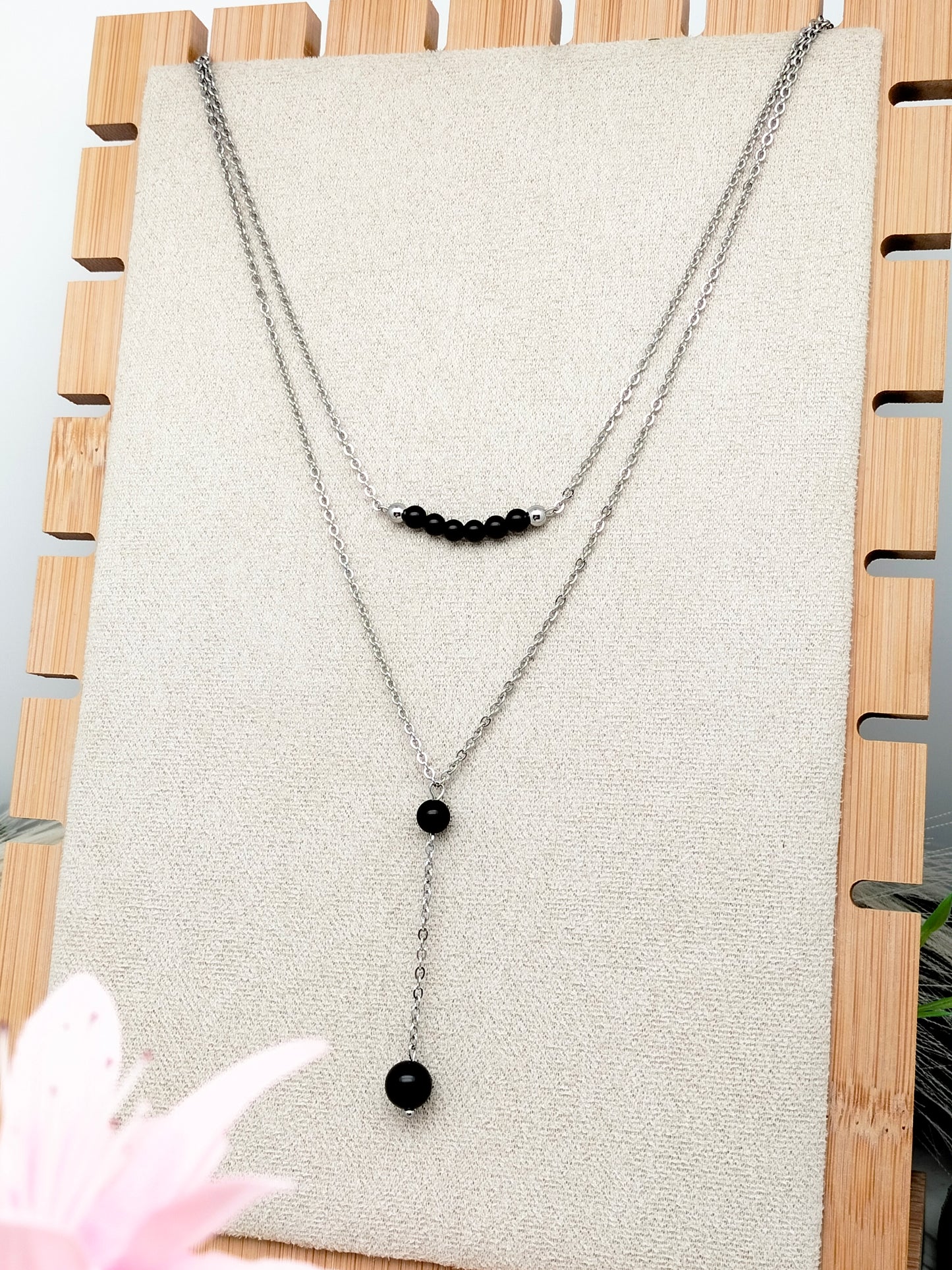 Collier ÉROS ~ 7 pierres disponibles 🌷 doré/argenté